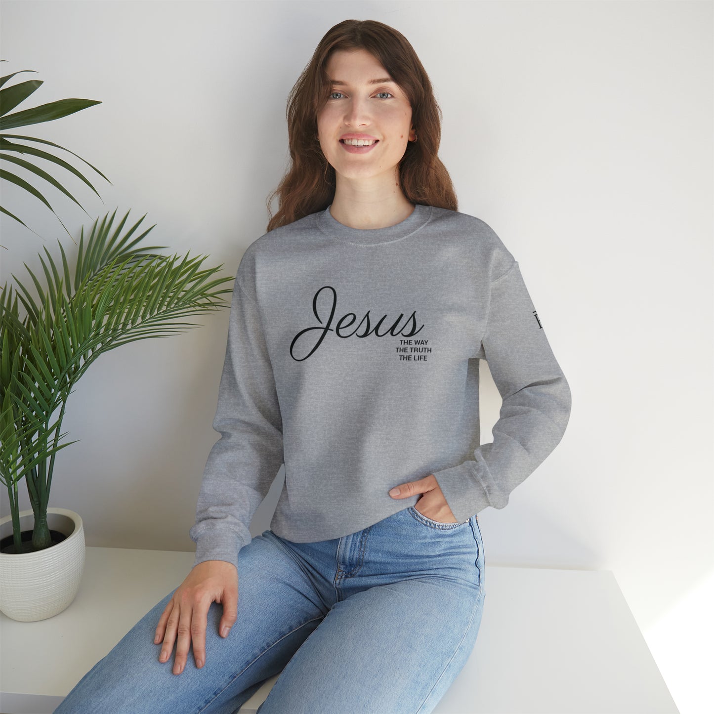 Adult Premium Crewneck Sweatshirt "JESUS THE WAY" RF Signature Series